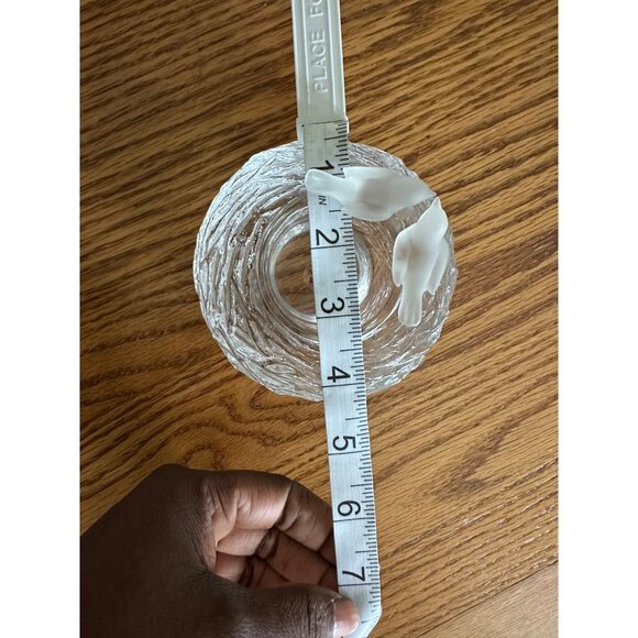 Clear Glass Bird Nest Love birds Figurine Decorative Accent Piece Candle Holder - Picture 5 of 10